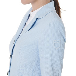 Wedstrijdjas dames geperforeerd 4 knopen Equestro Lichtblauw Wedstrijdjas dames geperforeerd 4 knopen Equestro Lichtblauw