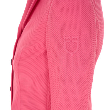Wedstrijdjas dames geperforeerd 4 knopen Equestro Kamperfoelie Roze