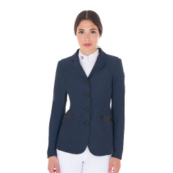 Wedstrijdjas dames geperforeerd 4 knopen Equestro Marineblazer Marineblauw