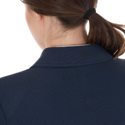 Wedstrijdjas dames geperforeerd 4 knopen Equestro Marineblazer Marineblauw