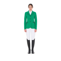 Damen-Wettkampfjacke perforiert 3 Knöpfe Equestro Oceaanblauw Groen