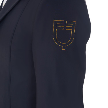 Wedstrijdjas voor heren met contrasterend geborduurd logo Equestro Marineblazer Marineblauw