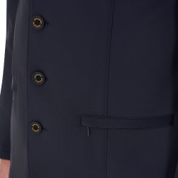 Wedstrijdjas voor heren met contrasterend geborduurd logo Equestro Marineblazer Marineblauw