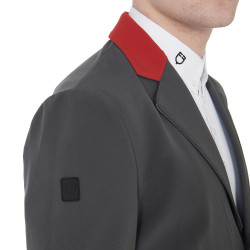 Wedstrijdjas heren 3 knopen Elegance Equestro Grijs / bordeaux