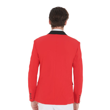 Wedstrijdjas heren 3 knopen Elegance Equestro Rood / zwart