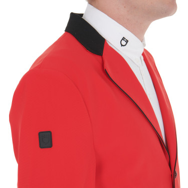 Wedstrijdjas heren 3 knopen Elegance Equestro Rood / zwart