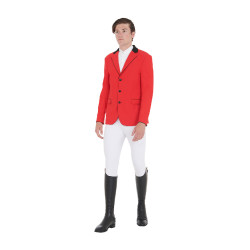 Wedstrijdjas heren 3 knopen Elegance Equestro Rood / zwart