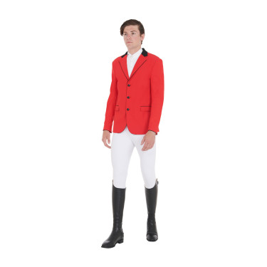 Wedstrijdjas heren 3 knopen Elegance Equestro Rood / zwart