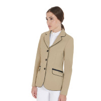 Wedstrijdjas dames in technische stretchstof Equestro Zwart Wedstrijdjas dames in technische stretchstof Equestro Zwart