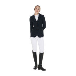 Wedstrijdjas dames in technische stretchstof Equestro Zwart