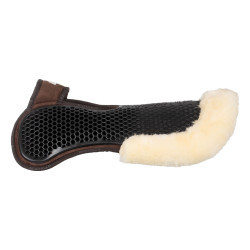 Schokdemper achter van suède met schapenvacht en voor van gel Acavallo Bruin / naturel