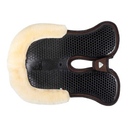 Schokdemper achter van suède met schapenvacht en voor van gel Acavallo Bruin / naturel