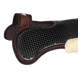 Schokdemper achter van suède met schapenvacht en voor van gel Acavallo Bruin / naturel