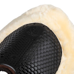 Schokdemper achter van suède met schapenvacht en voor van gel Acavallo Bruin / naturel