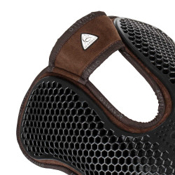 Schokdemper achter van suède met schapenvacht en voor van gel Acavallo Bruin / naturel