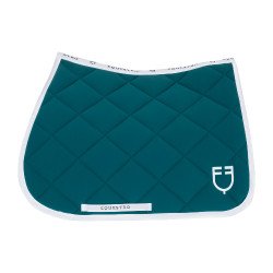 Zadeldekje springen van technische stof White Line Edition Equestro Petrol Blauw