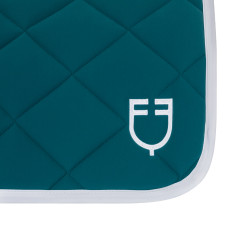 Zadeldekje springen van technische stof White Line Edition Equestro Petrol Blauw