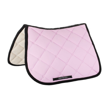 Zadeldek springen in technisch stof Black Line Edition Equestro Orchidee boeket Roze