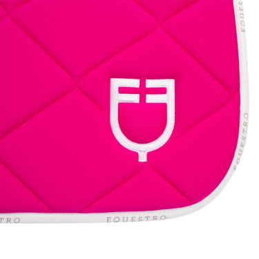 Zadeldekje springen in technische stof met GP Equestro-logo Fuchsia / wit Roze Zadeldekje springen in technische stof met GP Equestro-logo Fuchsia / wit Roze