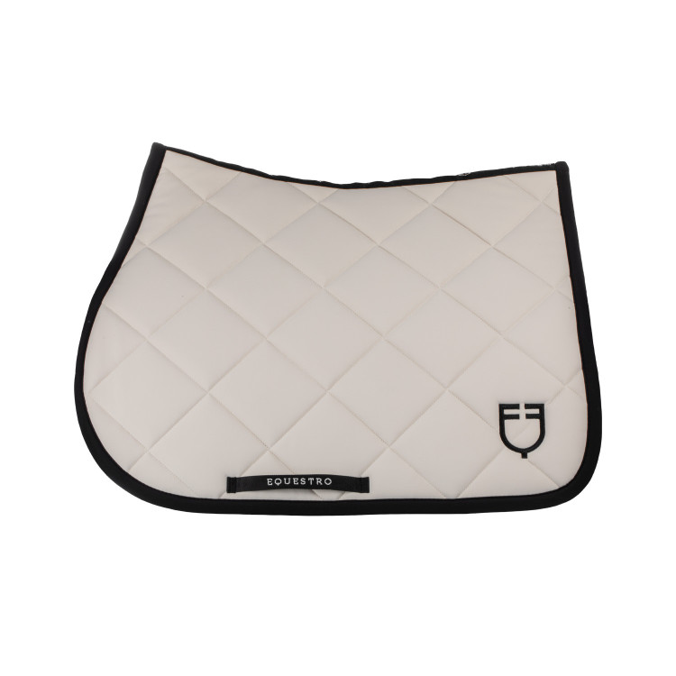 Zadeldoek springen in technische stof met geborduurd logo Black Line Edition Equestro Zadeldoek springen in technische stof met geborduurd logo Black Line Edition Equestro