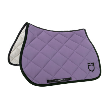 Zadeldoek springen in technische stof met geborduurd logo Black Line Edition Equestro Violette dahlia