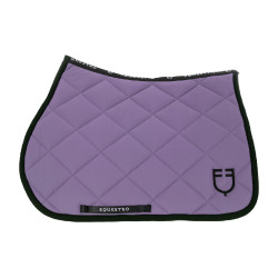 Zadeldoek springen in technische stof met geborduurd logo Black Line Edition Equestro Violette dahlia