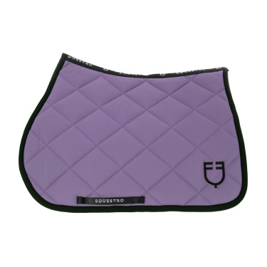Zadeldoek springen in technische stof met geborduurd logo Black Line Edition Equestro Violette dahlia