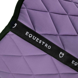 Zadeldoek springen in technische stof met geborduurd logo Black Line Edition Equestro Violette dahlia