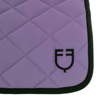 Zadeldoek springen in technische stof met geborduurd logo Black Line Edition Equestro Violette dahlia