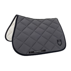 Zadeldoek springen in technische stof met geborduurd logo Black Line Edition Equestro Asfalt Grijs Zadeldoek springen in technische stof met geborduurd logo Black Line Edition Equestro Asfalt Grijs