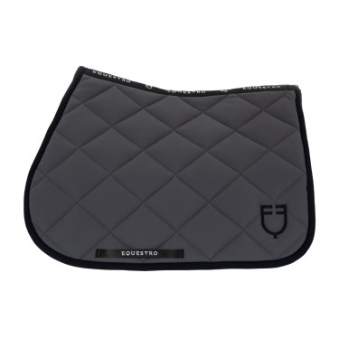 Zadeldoek springen in technische stof met geborduurd logo Black Line Edition Equestro Asfalt Grijs Zadeldoek springen in technische stof met geborduurd logo Black Line Edition Equestro Asfalt Grijs