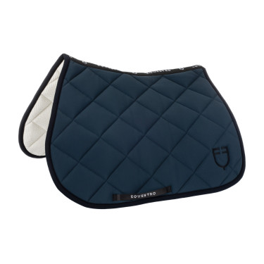 Zadeldoek springen in technische stof met geborduurd logo Black Line Edition Equestro Marine Marineblauw Zadeldoek springen in technische stof met geborduurd logo Black Line Edition Equestro Marine Marineblauw