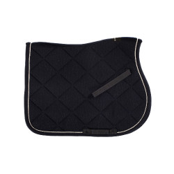 Zadeldek springen in katoen met biesjes en logo Diamond Equestro Marine Marineblauw