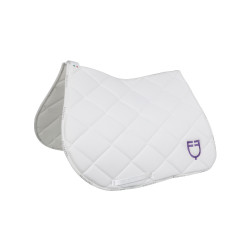 Zadeldek springen met meerkleurig logo GP Equestro Wit / wit / dahlia violet