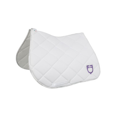 Zadeldek springen met meerkleurig logo GP Equestro Wit / wit / dahlia violet