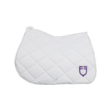 Zadeldek springen met meerkleurig logo GP Equestro Wit / wit / dahlia violet