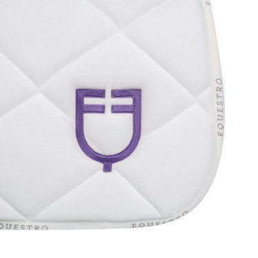 Zadeldek springen met meerkleurig logo GP Equestro Wit / wit / dahlia violet