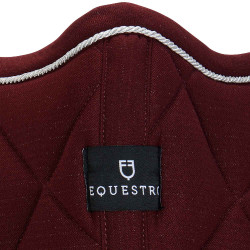 Tapis de selle de saut poney Diamond en coton avec galons Equestro Bordeaux