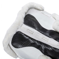 Springdeken Numnah met gelgrip aan beide zijden en volledige schapenvacht rand Acavallo Wit / zwart