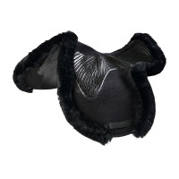 Springdeken Numnah met gelgrip aan beide zijden en volledige schapenvacht rand Acavallo Zwart / zwart