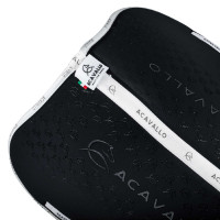 Sprongmat in lycra met gelgrip en onderzijde van bamboevezel Acavallo Zwart / wit