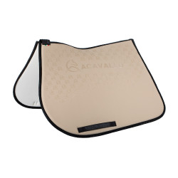 Sprongmat in lycra met gelgrip en onderzijde van bamboevezel Acavallo Zand / zwart Geel