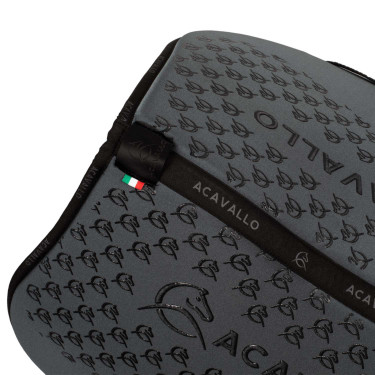 Sprongmat in lycra met gelgrip en onderzijde van bamboevezel Acavallo Gouden rook / zwart Grijs