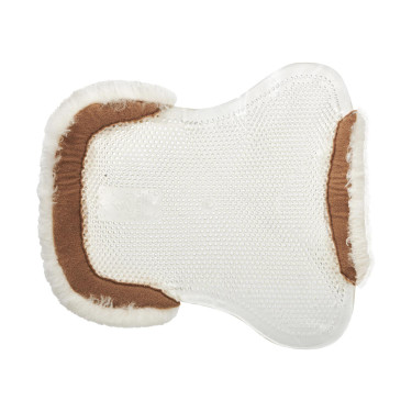 Gel schokdemper pony met uitsnijding en rand van schapenvacht Classic Acavallo Transparant / natuurlijk
