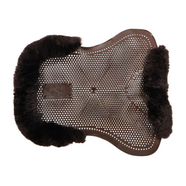 Gel schokdemper pony met uitsnijding en rand van schapenvacht Classic Acavallo Bruin / bruin