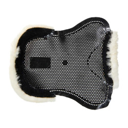 Gel schokdemper pony met uitsnijding en rand van schapenvacht Classic Acavallo Zwart / natuur Gel schokdemper pony met uitsnijding en rand van schapenvacht Classic Acavallo Zwart / natuur