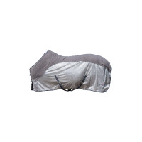 Couverture anti-mouches Comfort avec polaire HKM Gris / naturel / bleu