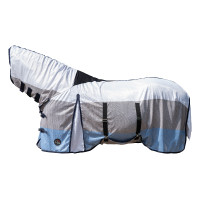 Sterke vliegenhoes met kraag HKM Bleu / blanc / gris
