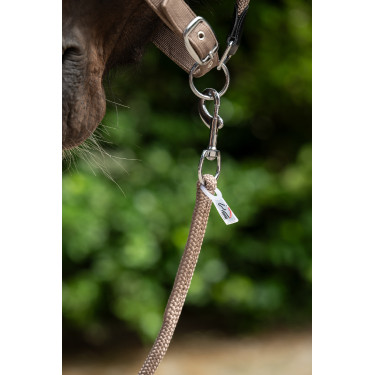 Longe Carlotta met musketonhaak HKM Taupe Bruin