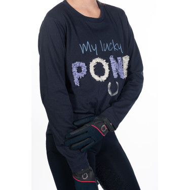 Kinderpoloshirt met lange mouwen Aymee HKM Donkerblauw